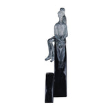 Decorative Modern Abstract Couple Polyresin Showpiece- Silver and Black