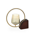 Decorative Golden Ring Candle Holder Small- Brown and Gold