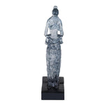 Decorative Modern Abstract Mother Holding Baby Polyresin Showpiece- Silver and Black