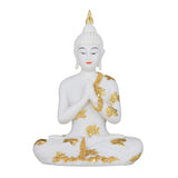 Decorative Buddha Resin Showpiece-White and Gold