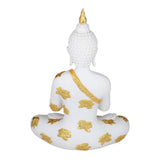 Decorative Buddha Resin Showpiece-White and Gold