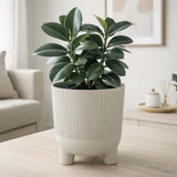 Recycled Mini Fluting Planter 19cm- Beige