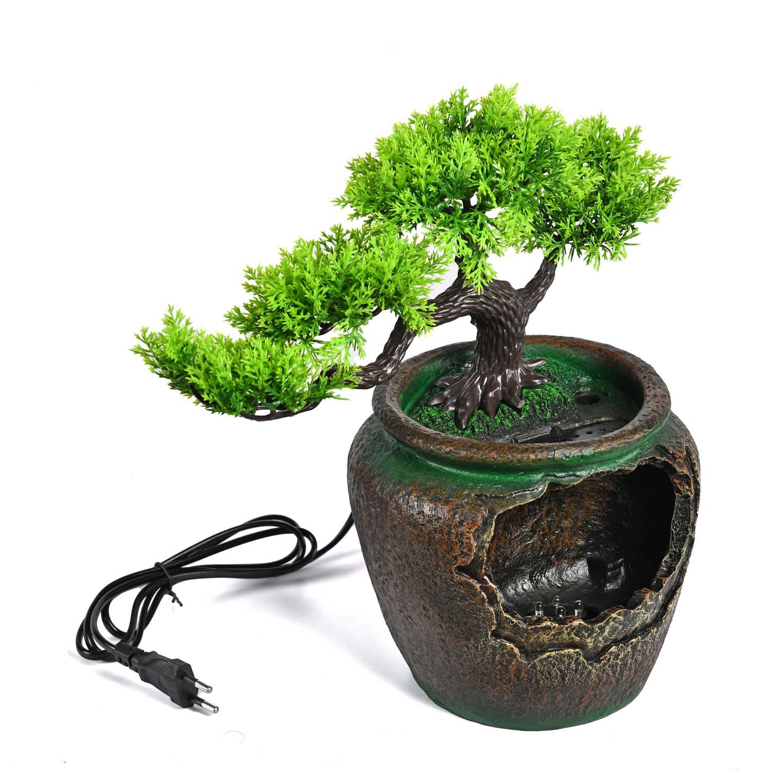 Bonsai Tree Water Fountain- Green and Brown