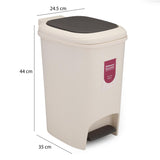 Pedal Press 10 L Polypropylene Dustbin- Beige