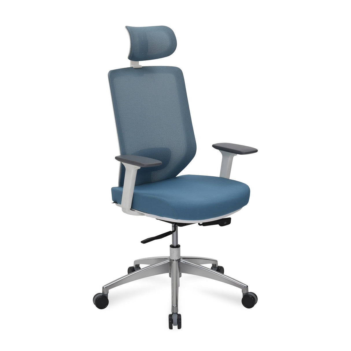 Poise Pro High Back Mesh Chair- White and Blue