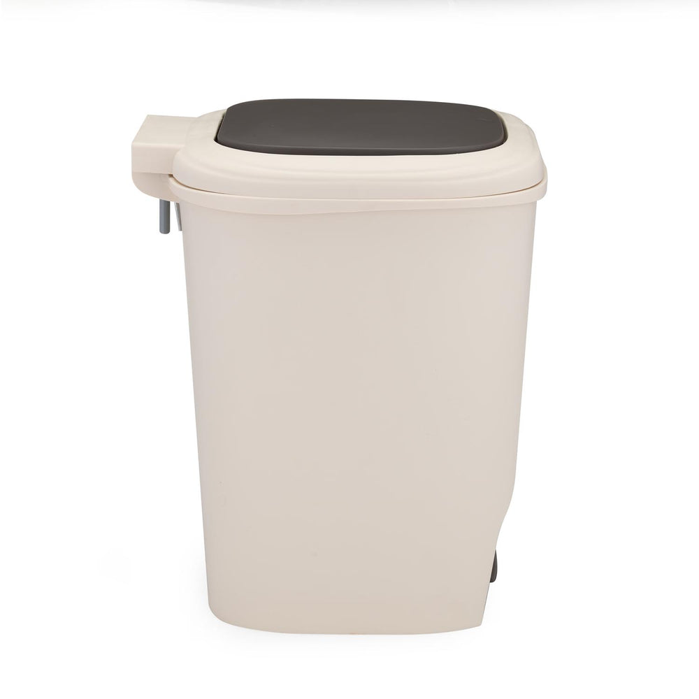 Pedal Press 10 L Polypropylene Dustbin- Beige