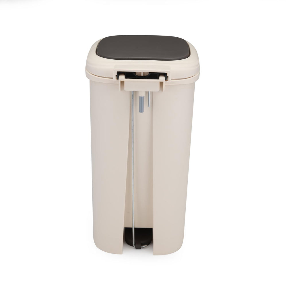 Pedal Press 10 L Polypropylene Dustbin- Beige
