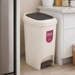 Pedal Press 10 L Polypropylene Dustbin- Beige