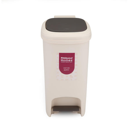 Pedal Press 10 L Polypropylene Dustbin- Beige