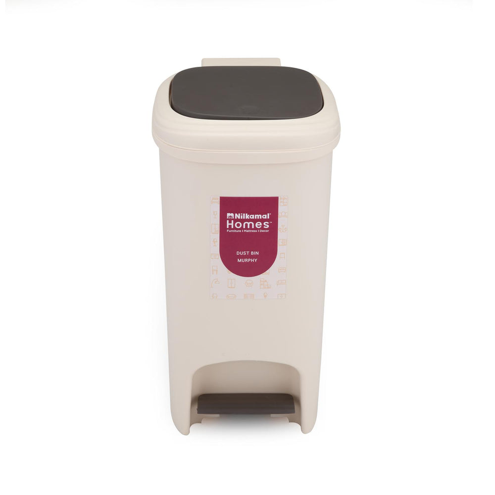Pedal Press 10 L Polypropylene Dustbin- Beige