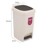 Pedal Press 10 L Polypropylene Dustbin- Beige