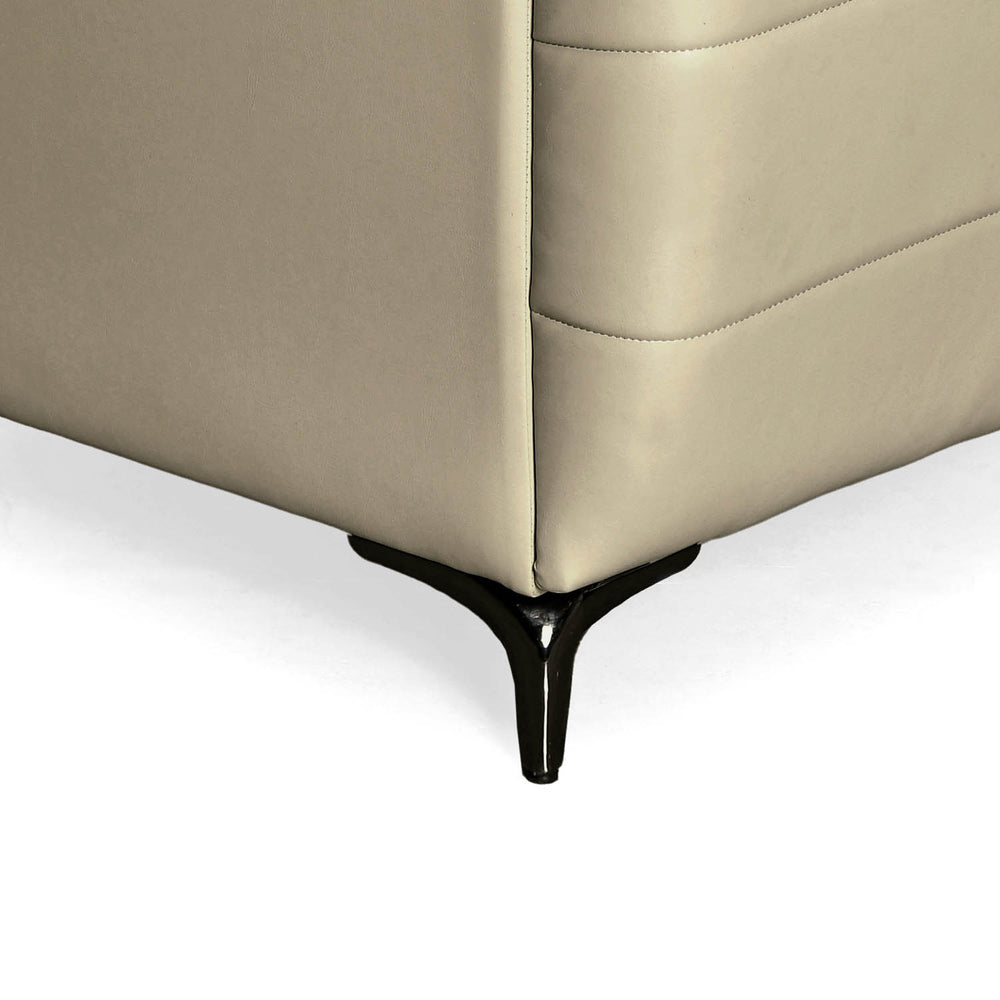 Infinia 3 Seater Leatherette Sofa- Beige