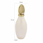 Metal Vase with Arch Lid Small- Cream and Gold
