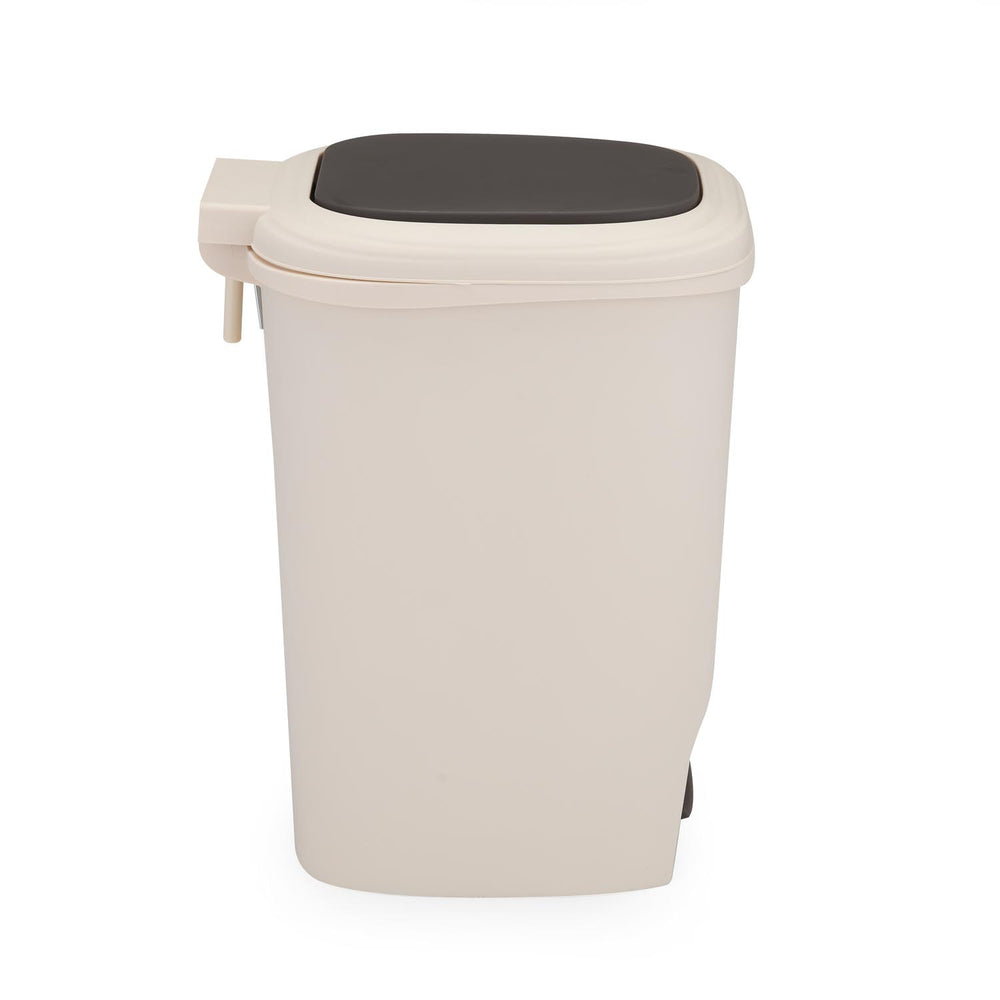 Pedal Press 10 L Polypropylene Dustbin- Beige