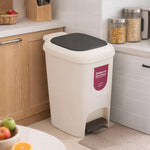 Pedal Press 8 L Polypropylene Dustbin- Beige