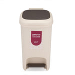 Pedal Press 8 L Polypropylene Dustbin- Beige
