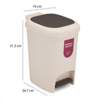 Pedal Press 8 L Polypropylene Dustbin- Beige