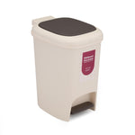 Pedal Press 8 L Polypropylene Dustbin- Beige