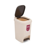 Pedal Press 8 L Polypropylene Dustbin- Beige
