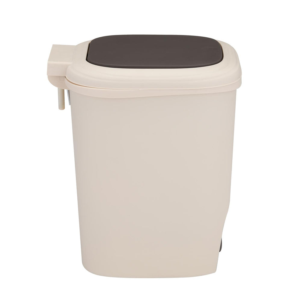 Pedal Press 8 L Polypropylene Dustbin- Beige