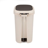 Pedal Press 8 L Polypropylene Dustbin- Beige