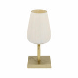 Decorative Hurricane Glass Candle Holder with Metal Arch Stand Small- Cream and Gold