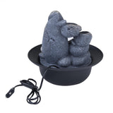 Zen Buddha Polyresin Decorative Table Top Water Fountain with LED Light- Grey