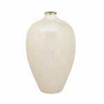 Droplet Shaped Metal Vase- Cream and Gold