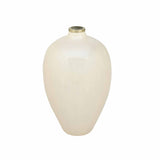 Droplet Shaped Metal Vase- Cream and Gold