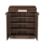 Rova Engineered Wood Shoe Cabinet (Walnut)
