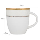Heritage Gold Rim Porcelain Coffee Mug Set of 6- White and Gold