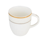 Heritage Gold Rim Porcelain Coffee Mug Set of 6- White and Gold