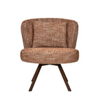 Sola textured Fabric Lounge Chair- Rust Brown