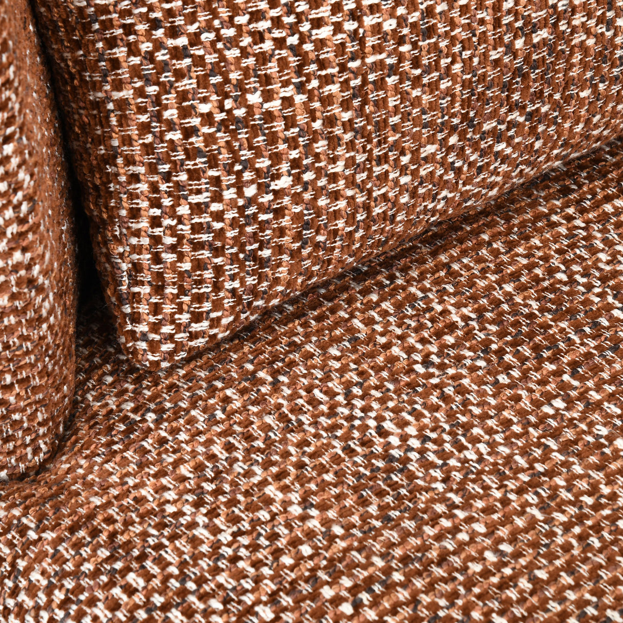 Sola textured Fabric Lounge Chair- Rust Brown