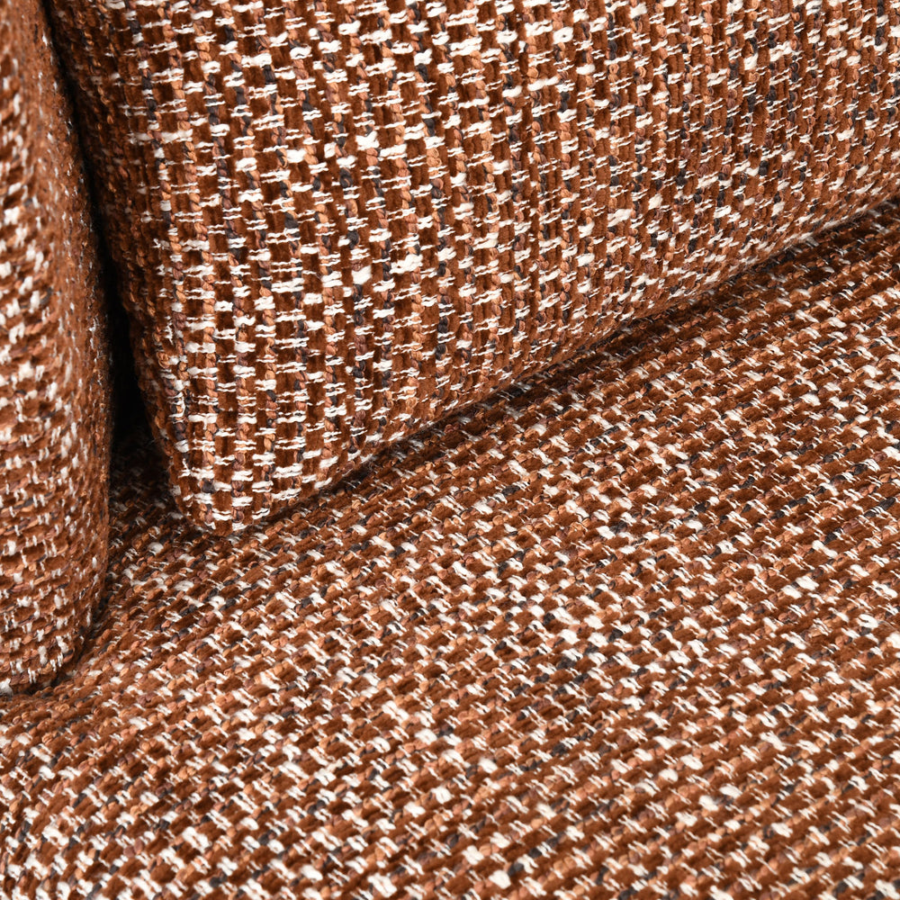 Sola textured Fabric Lounge Chair- Rust Brown