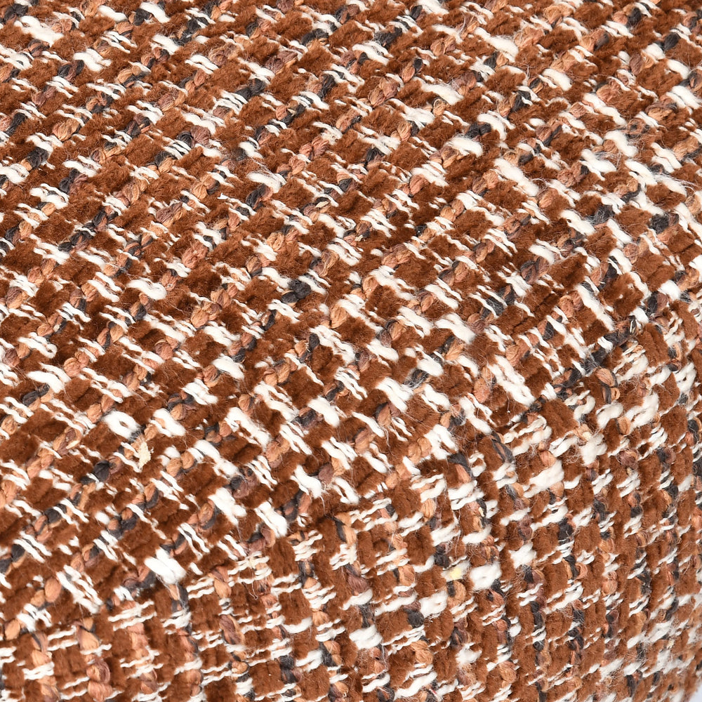 Sola textured Fabric Lounge Chair- Rust Brown