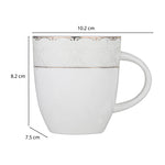 Royal Gold Rim Porcelain Coffee Mug Set of 6- White and Gold