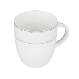 Royal Gold Rim Porcelain Coffee Mug Set of 6- White and Gold