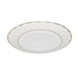 Royal Gold Rim Porcelain Cup and Saucer Set of 6- White and Gold