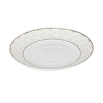 Royal Gold Rim Porcelain Cup and Saucer Set of 6- White and Gold