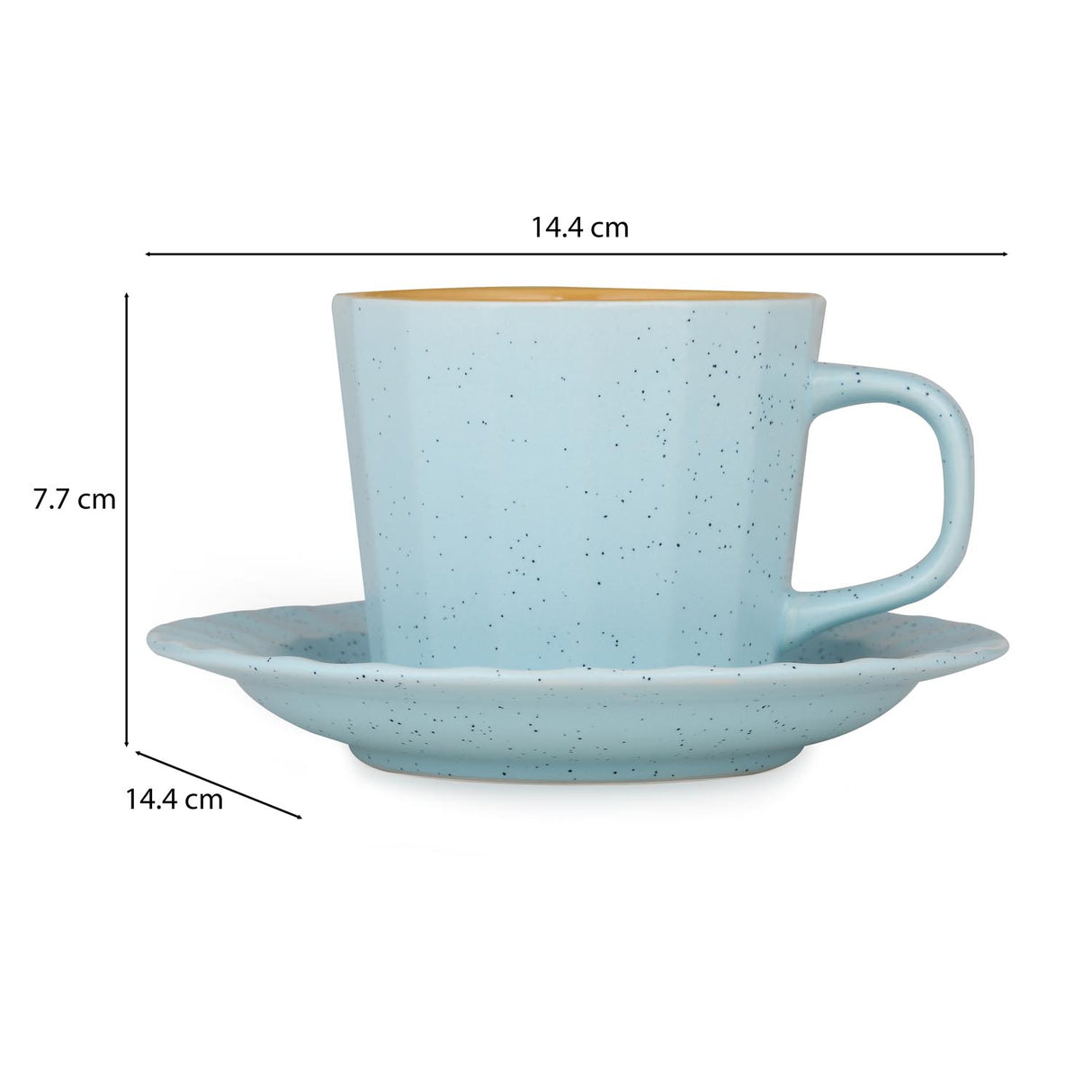 Porcelain Cup & Saucer Set of 6- Blue