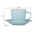 Porcelain Cup & Saucer Set of 6- Blue
