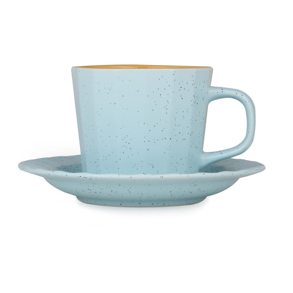Porcelain Cup & Saucer Set of 6- Blue