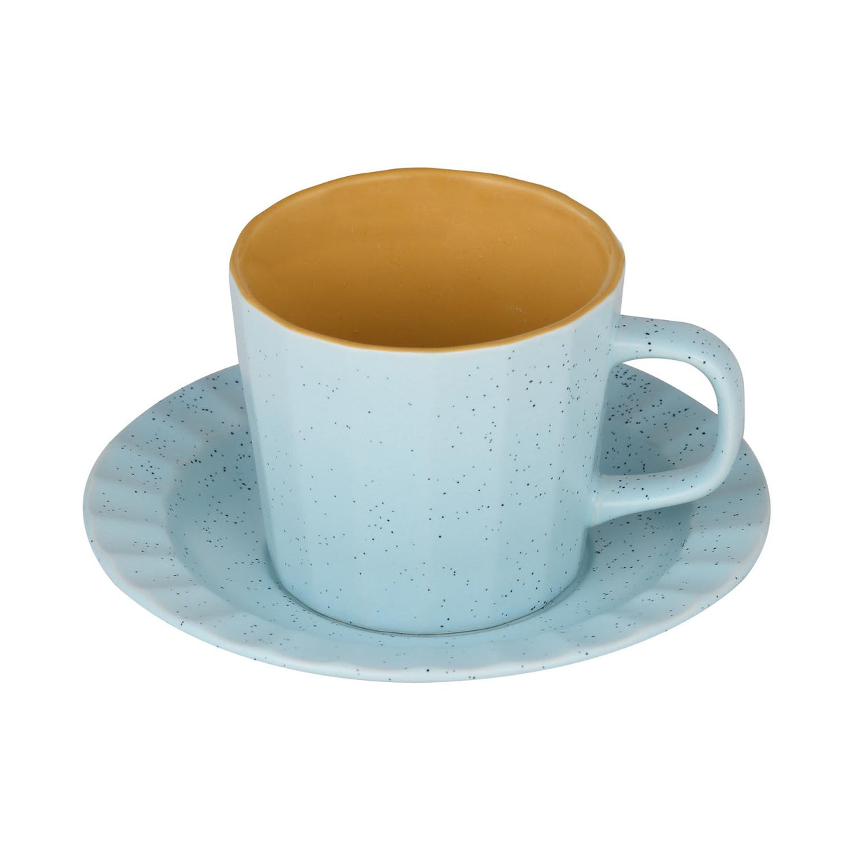 Porcelain Cup & Saucer Set of 6- Blue