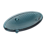 Glass Bath Accessory Set Fluted Pattern- Blue