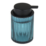 Glass Bath Accessory Set Fluted Pattern- Blue