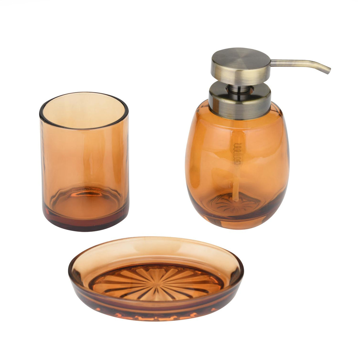 Glass Bath Accessory Set Sleek- Yellow