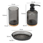 Glass Bath Accessory Set Sleek- Black