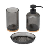 Glass Bath Accessory Set Sleek- Black