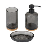 Glass Bath Accessory Set Sleek- Black